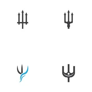 Set Trident Logo Template vector icon illustration design Иллюстрация