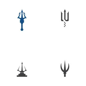 Set Trident Logo Template vector icon illustration design Illustration