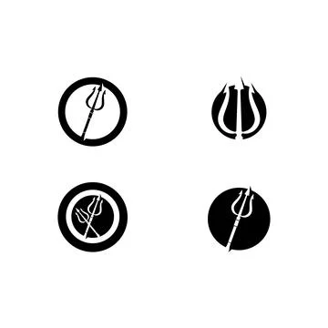 Set Trident Logo Template vector icon Stock Illustration