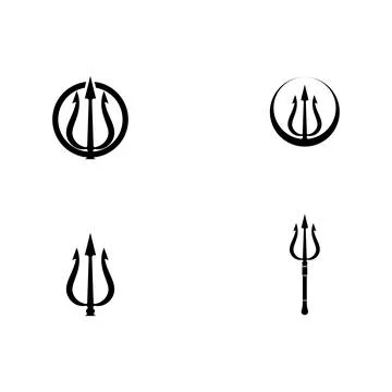 Set Trident Logo Template vector icon Stock Illustration