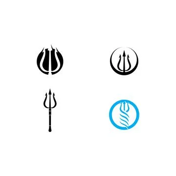 Set Trident Logo Template vector icon Stock Illustration