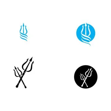 Set Trident Logo Template vector icon Stock Illustration