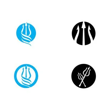 Set Trident Logo Template vector icon Stock Illustration