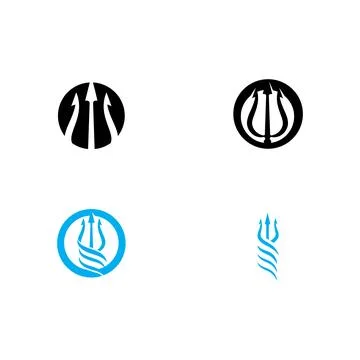 Set Trident Logo Template vector icon Stock Illustration