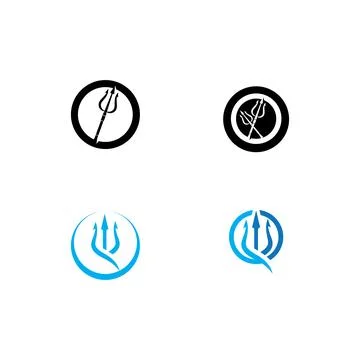 Set Trident Logo Template vector icon Stock Illustration