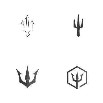 Set Trident Logo Template vector icon Stock Illustration