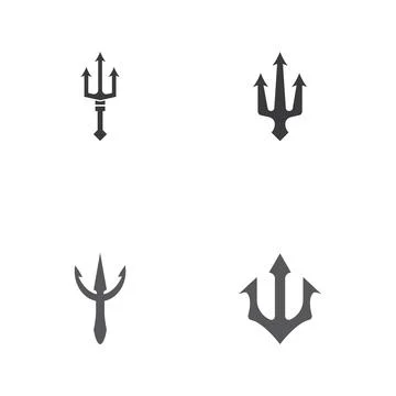Set Trident Logo Template vector icon Illustrazione stock