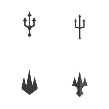 Set Trident Logo Template vector icon Stock Illustration