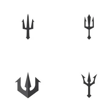 Set Trident Logo Template vector icon Stock Illustration
