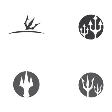 Set Trident Logo Template vector icon Stock Illustration