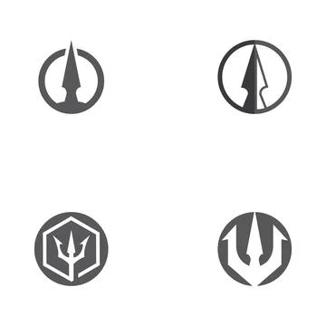 Set Trident Logo Template vector icon Stock Illustration