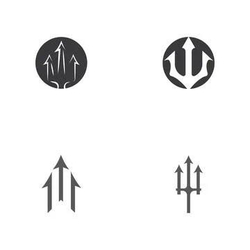 Set Trident Logo Template vector icon Stock Illustration