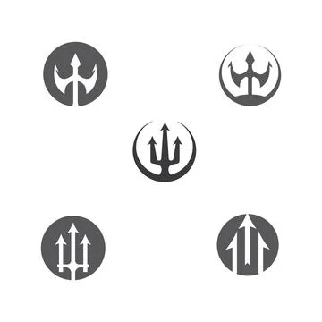Set Trident Logo Template vector icon Stock Illustration