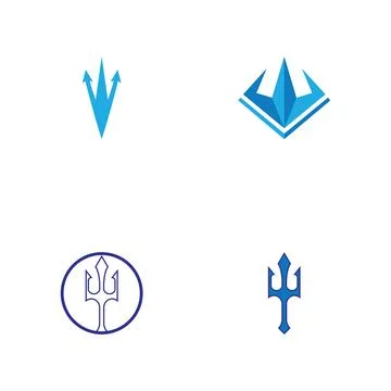 Set Trident Logo Template vector icon 库存插图
