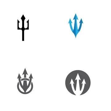 Set Trident Logo Template vector icon Stock Illustration