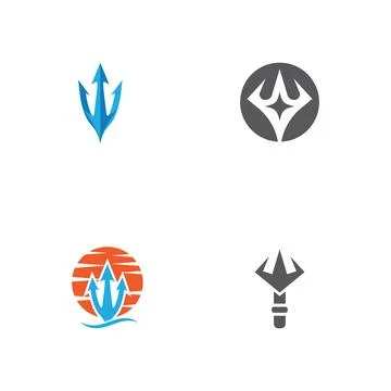 Set Trident Logo Template vector icon Stock Illustration