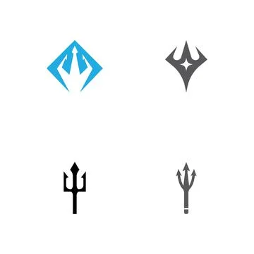 Set Trident Logo Template vector icon Stock Illustration