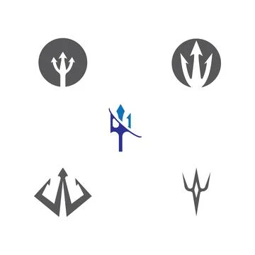 Set Trident Logo Template vector icon Stock Illustration