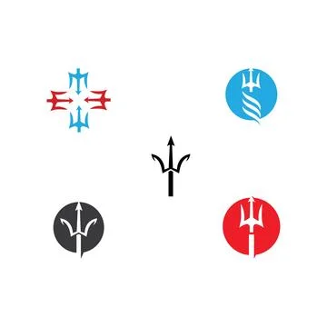 Set Trident Logo Template vector Stock Illustration
