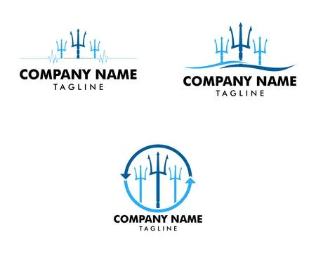 Set of Trident logo template vector icon illustration design Stock Illustration