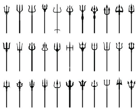 Set of tridents Stock Illustration