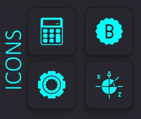 Set Trigonometric circle, Calculator, Exam paper with incorrect answers and Gear 스톡 일러스트