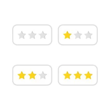 Set of triple rating star Stock Illustration