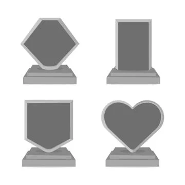 Set trophy cup black and white style. Flat illustration of champions awards cup Stock Illustration