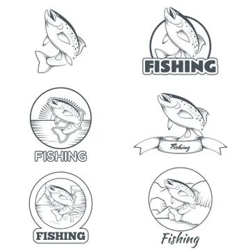 Set of trout banners Stock Illustration