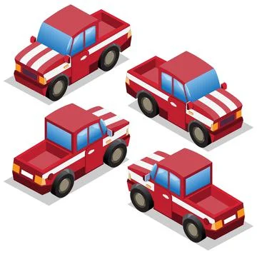 Set of Trucks. Stock Illustration