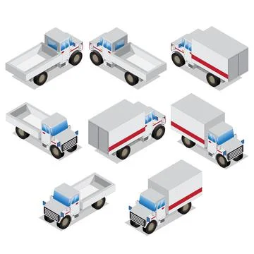 A set of trucks. Stock Illustration