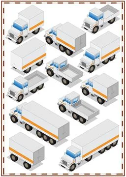 A set of trucks. Stock Illustration