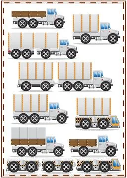 Set of trucks. Stock Illustration