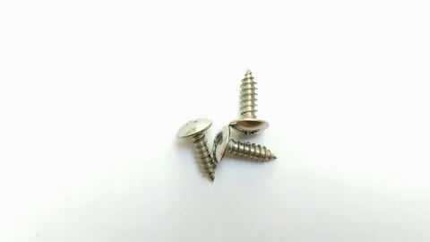A set of truss head screws on a white background 스톡 동영상 314929812