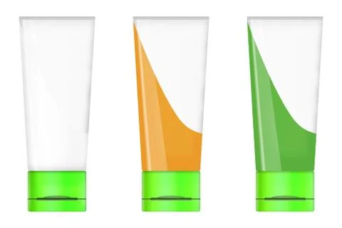 Set of tube mock up. Stock Illustration