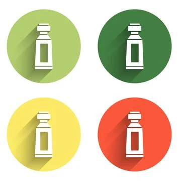 Set Tube of toothpaste icon isolated with long shadow background. Color cir.. Stock Illustration