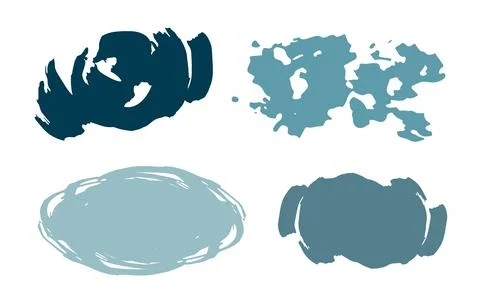 Set of turquoise abstract grunge elements spots vector illustration Stock Illustration
