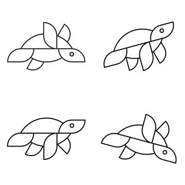 Set of Turtle logo Stock Illustration