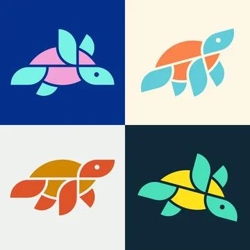 Set of Turtle logo Stock Illustration