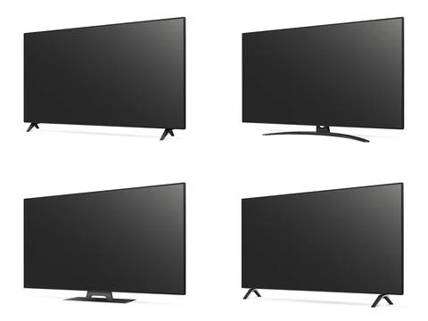 Set of tv flat screen. Smart lcd, plasma, tv mock up Stock Illustration