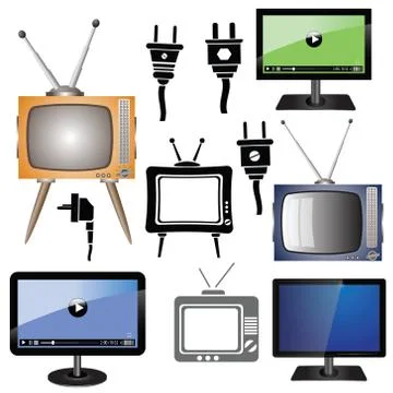 Set of tv Stock Illustration