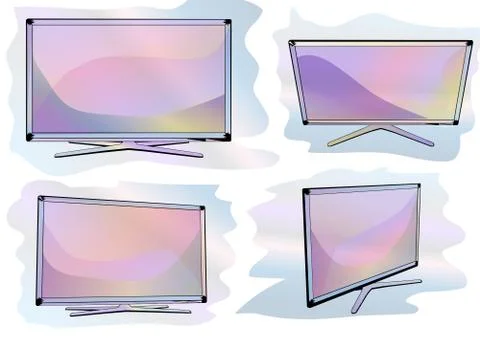 Set of tv Stock Illustration