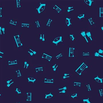 Set TV table stand, Lamp hanging, Sofa and  on seamless pattern. Vector Stock Illustration