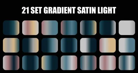 A set of twenty one gradient satin light swatches featuring smooth transitions Stock Illustration