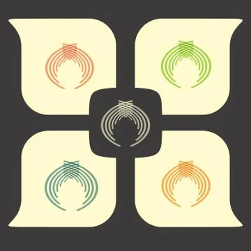 Set twirl elements of a simple design Illustrazione stock