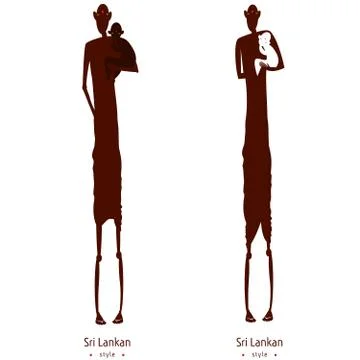 Set of two aborigines Illustrazione stock