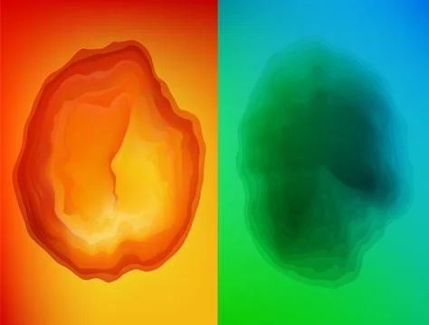 Set of two banners, abstract headers with step effects Stock Illustration