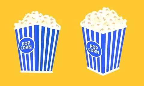 Set of two box pop corn isolated Stock Illustration