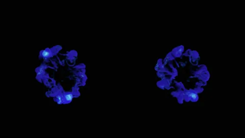 Set of two Chemical Powder explosion on alpha channel background. Stock Footage 132363676