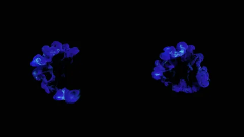 Set of two Chemical Powder explosion on alpha channel background. Stock Footage 132364475